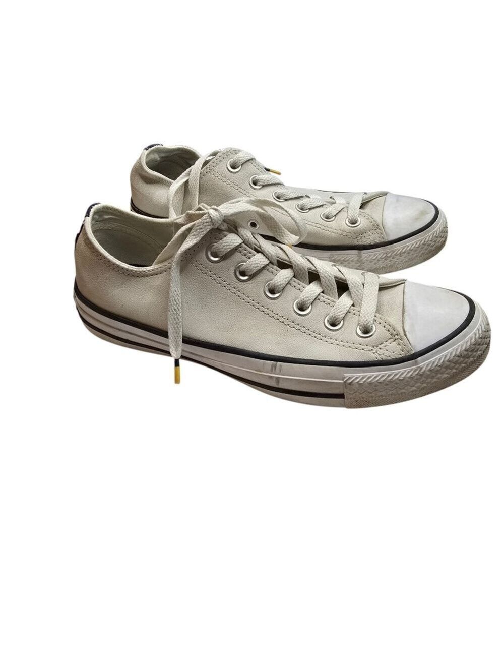 Converse Off White Low Top Leather Unisex Sneakers Women's 7.5 Men's 5.5